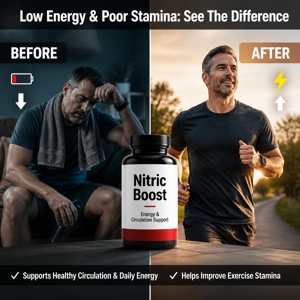 Low energy and poor stamina before and after using NitricBoost supplement